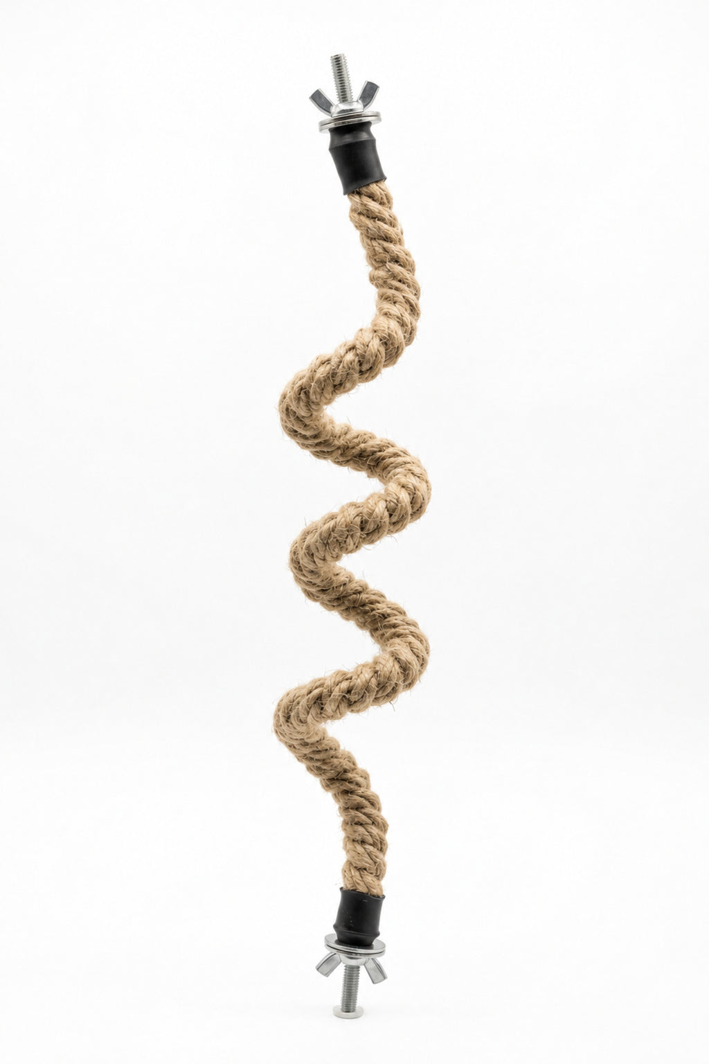 Esnek Jüt Kuş Tüneği 60 cm – 2 cm Kalınlık, Kelebek Vidalı Kafes Tüneği