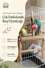 Çok Fonksiyonlu Kuş Oyuncağı 40x25 cm Jüt Tünek Muhabbet Kuşu ve Sultan Papağanı