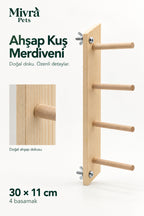 Ahşap Papağan Merdiveni ve Tırmanma Tüneği