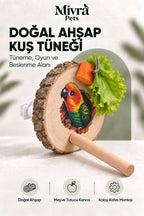 Doğal Ahşap Gövdeli Kuş Oyuncağı Sebze ve Meyve Tutuculu Kafes Aksesuarı