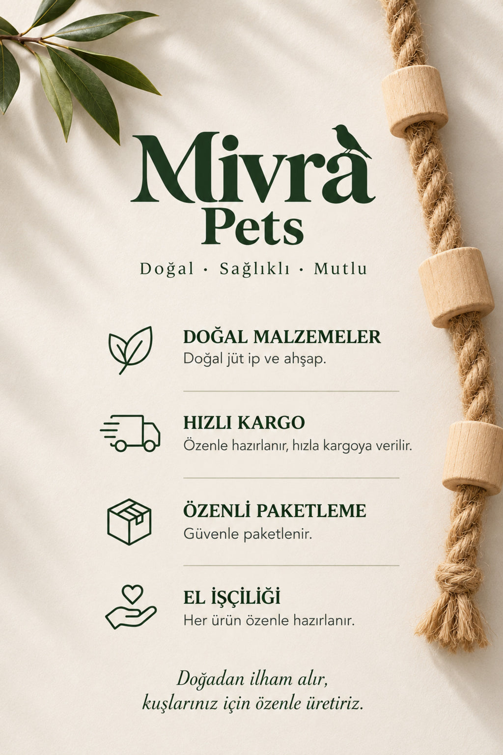 Ahşap Papağan Merdiveni ve Tırmanma Tüneği