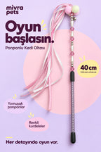 Kedi Oltası 40 cm – Ponponlu, Zilli ve Kurdeleli İnteraktif Kedi Oyuncağı