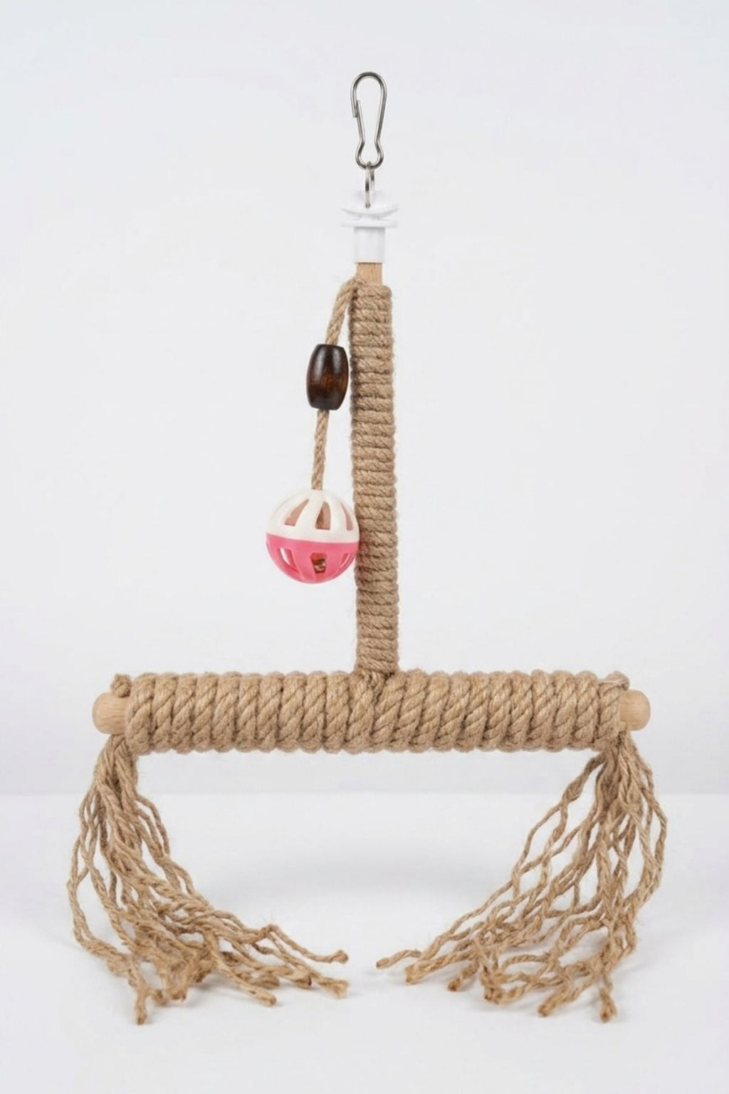 Çok Fonksiyonlu Kuş Oyuncağı 40x25 cm Jüt Tünek Muhabbet Kuşu ve Sultan Papağanı